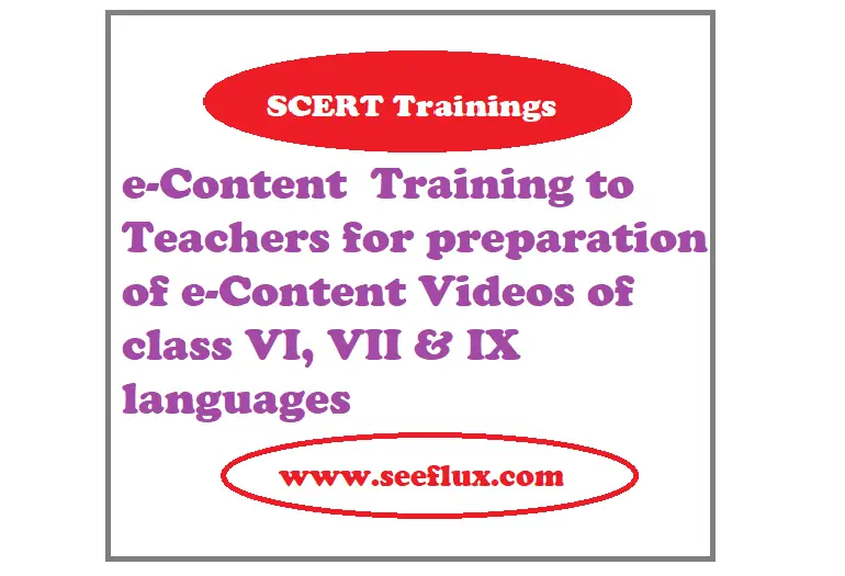 e content video trainings to Teachers for 3 days in April 2023