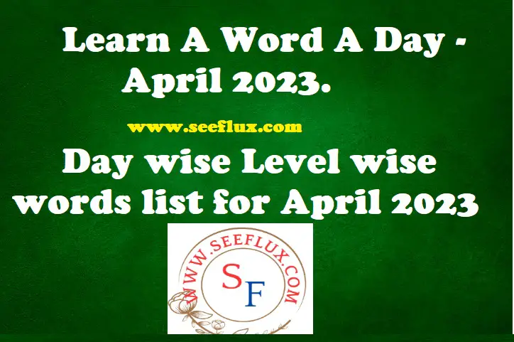 learn a word a day April words