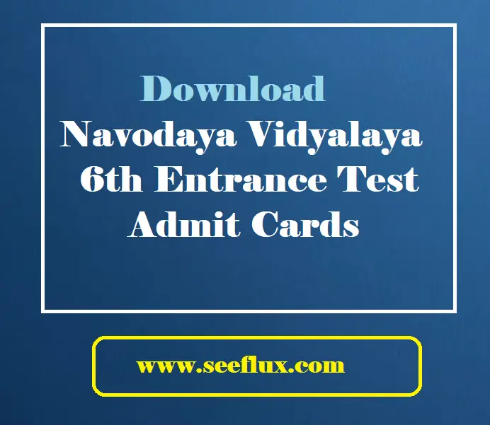 Navodaya 6th Halltickets